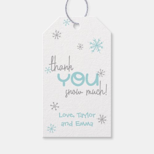 Winter Wonderland Joint Birthday Thank You Gift Tags