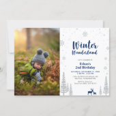 Winter Wonderland Kid Boy 2nd Birthday Invitation (Front)