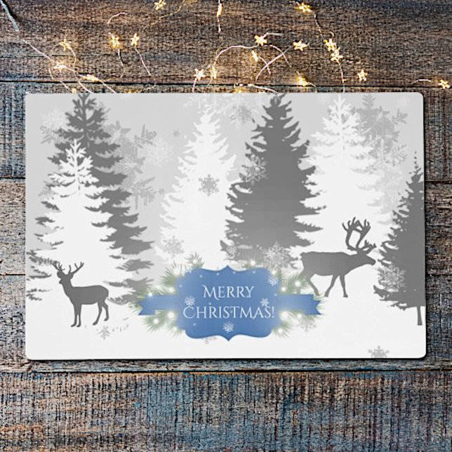 Winter Wonderland Laminated Placemat - Blue (Blue Winter Wonderland Christmas Placemat)