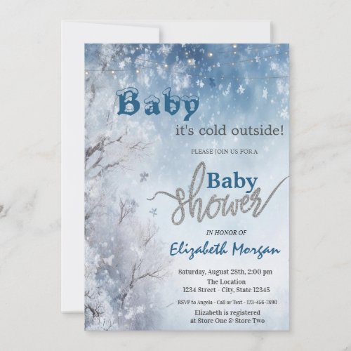 Winter Wonderland Landscape Baby Shower Invitation
