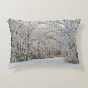 Winter Wonderland Landscape Photo Accent Pillow