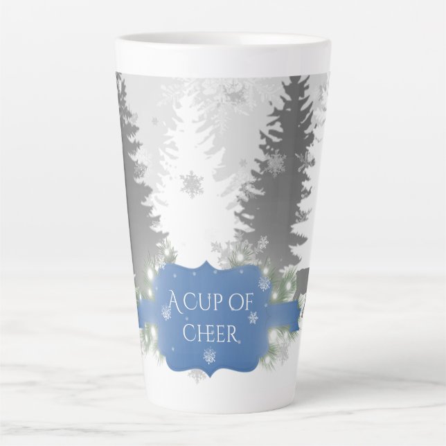 Winter Wonderland Latte Mug - Blue (Front)