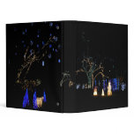 Winter Wonderland Lights Blue and White Holiday 3 Ring Binder