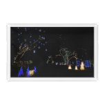 Winter Wonderland Lights Blue and White Holiday Acrylic Tray
