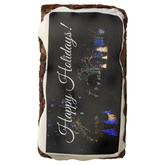 Winter Wonderland Lights Blue and White Holiday Brownie (Rotated)
