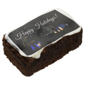 Winter Wonderland Lights Blue and White Holiday Brownie (Angled)