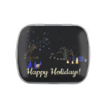 Winter Wonderland Lights Blue and White Holiday Candy Tin