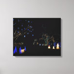 Winter Wonderland Lights Blue and White Holiday Canvas Print