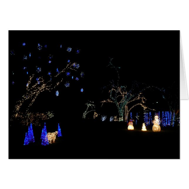 Winter Wonderland Lights Blue and White Holiday Card (Front Horizontal)