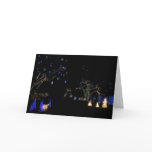 Winter Wonderland Lights Blue and White Holiday Card