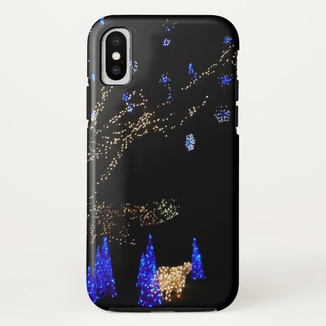 Winter Wonderland Lights Blue and White Holiday Case-Mate iPhone Case (Back)