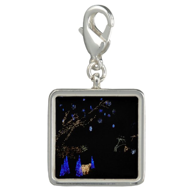 Winter Wonderland Lights Blue and White Holiday Charm (Front)
