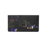 Winter Wonderland Lights Blue and White Holiday Checkbook Cover
