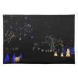 Winter Wonderland Lights Blue and White Holiday Cloth Placemat