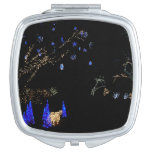 Winter Wonderland Lights Blue and White Holiday Compact Mirror