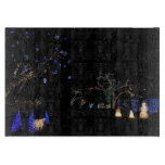 Winter Wonderland Lights Blue and White Holiday Cutting Board