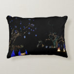 Winter Wonderland Lights Blue and White Holiday Decorative Pillow