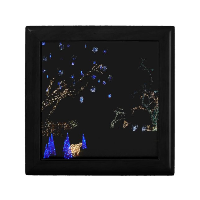 Winter Wonderland Lights Blue and White Holiday Gift Box (Front)