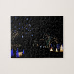 Winter Wonderland Lights Blue and White Holiday Jigsaw Puzzle