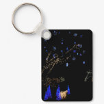Winter Wonderland Lights Blue and White Holiday Keychain