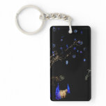 Winter Wonderland Lights Blue and White Holiday Keychain
