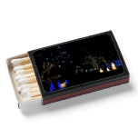 Winter Wonderland Lights Blue and White Holiday Matchboxes