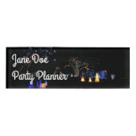 Winter Wonderland Lights Blue and White Holiday Name Tag