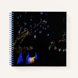 Winter Wonderland Lights Blue and White Holiday Notebook