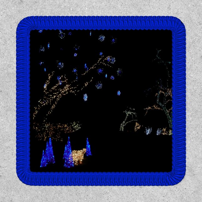 Winter Wonderland Lights Blue and White Holiday Patch (Front)