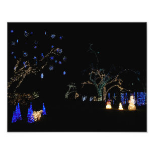 Winter Wonderland Lights Blue and White Holiday Photo Print