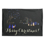 Winter Wonderland Lights Blue and White Holiday Pillow Case