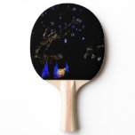 Winter Wonderland Lights Blue and White Holiday Ping Pong Paddle