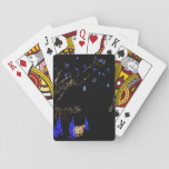 Winter Wonderland Lights Blue and White Holiday Poker Cards