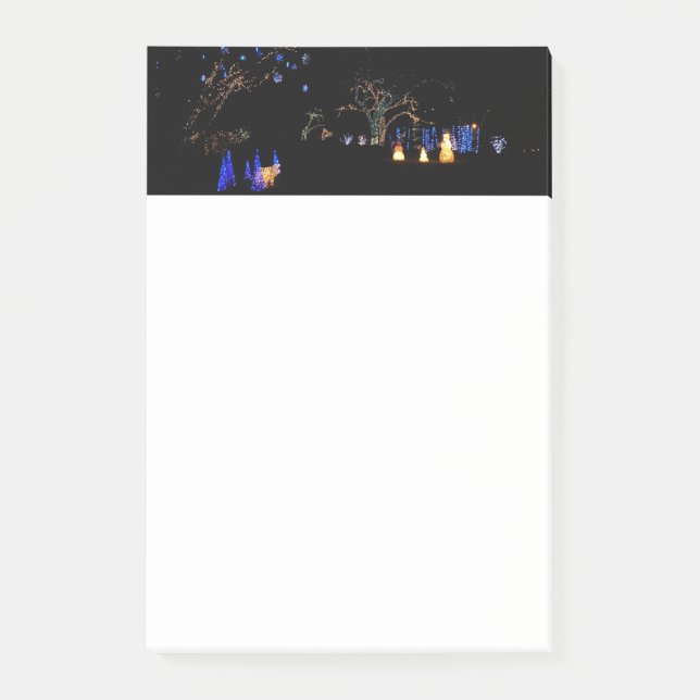 Winter Wonderland Lights Blue and White Holiday Post-it Notes (Front)