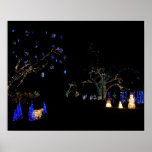 Winter Wonderland Lights Blue and White Holiday Poster