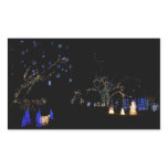 Winter Wonderland Lights Blue and White Holiday Rectangular Sticker