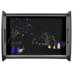 Winter Wonderland Lights Blue and White Holiday Serving Tray