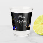 Winter Wonderland Lights Blue and White Holiday Shot Glass