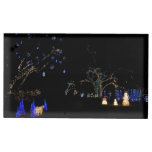 Winter Wonderland Lights Blue and White Holiday Table Card Holder