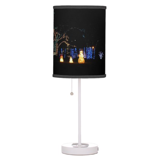 Winter Wonderland Lights Blue and White Holiday Table Lamp (Right)