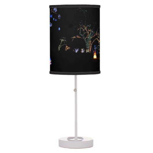 Winter Wonderland Lights Blue and White Holiday Table Lamp (Front)