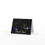 Winter Wonderland Lights Blue and White Holiday Thank You Card
