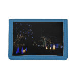 Winter Wonderland Lights Blue and White Holiday Tri-fold Wallet
