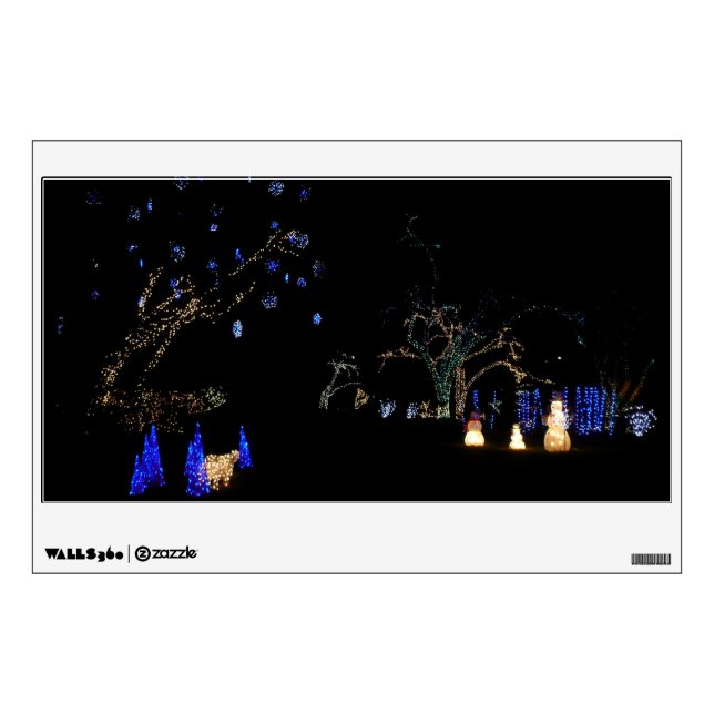 Winter Wonderland Lights Blue and White Holiday Wall Sticker (Front)