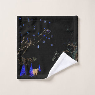 Winter Wonderland Lights Blue and White Holiday Wash Cloth
