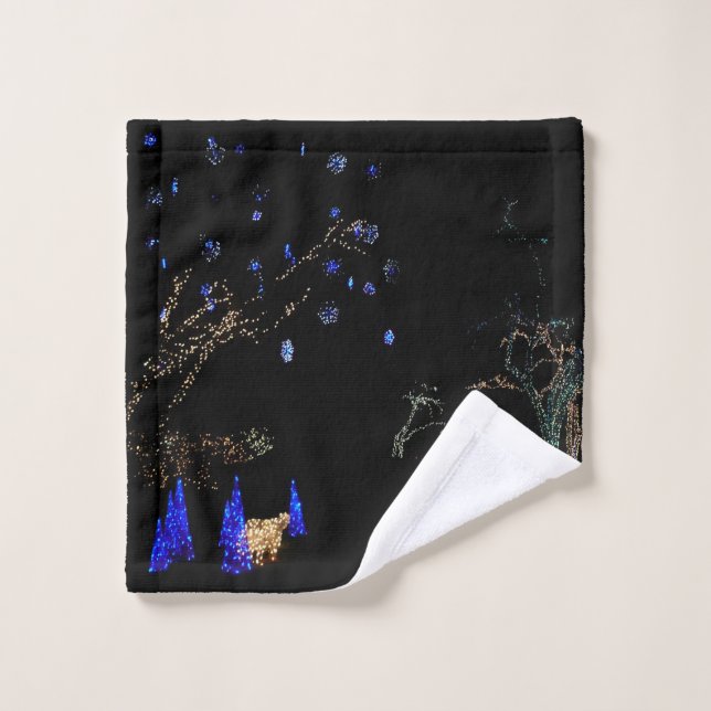 Winter Wonderland Lights Blue and White Holiday Wash Cloth (Wash Cloth)