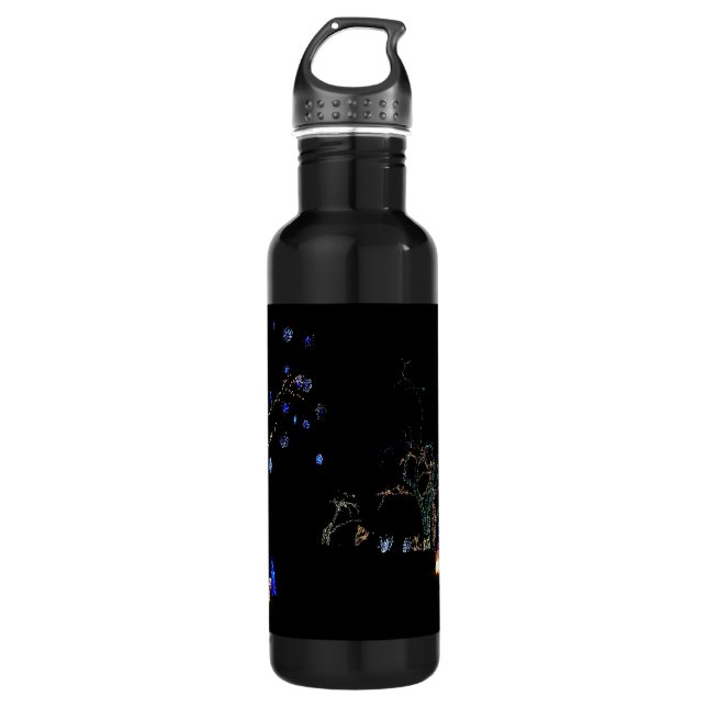 Winter Wonderland Lights Blue and White Holiday Water Bottle (Front)