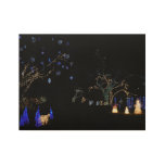Winter Wonderland Lights Blue and White Holiday Wood Poster