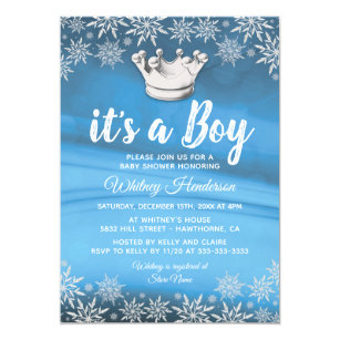 Baby Boy Shower Invitations Winter Theme 1