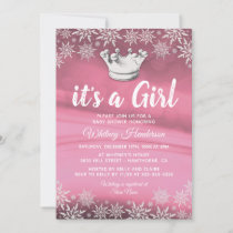 Winter Wonderland Little Princess Girl Baby Shower Invitation